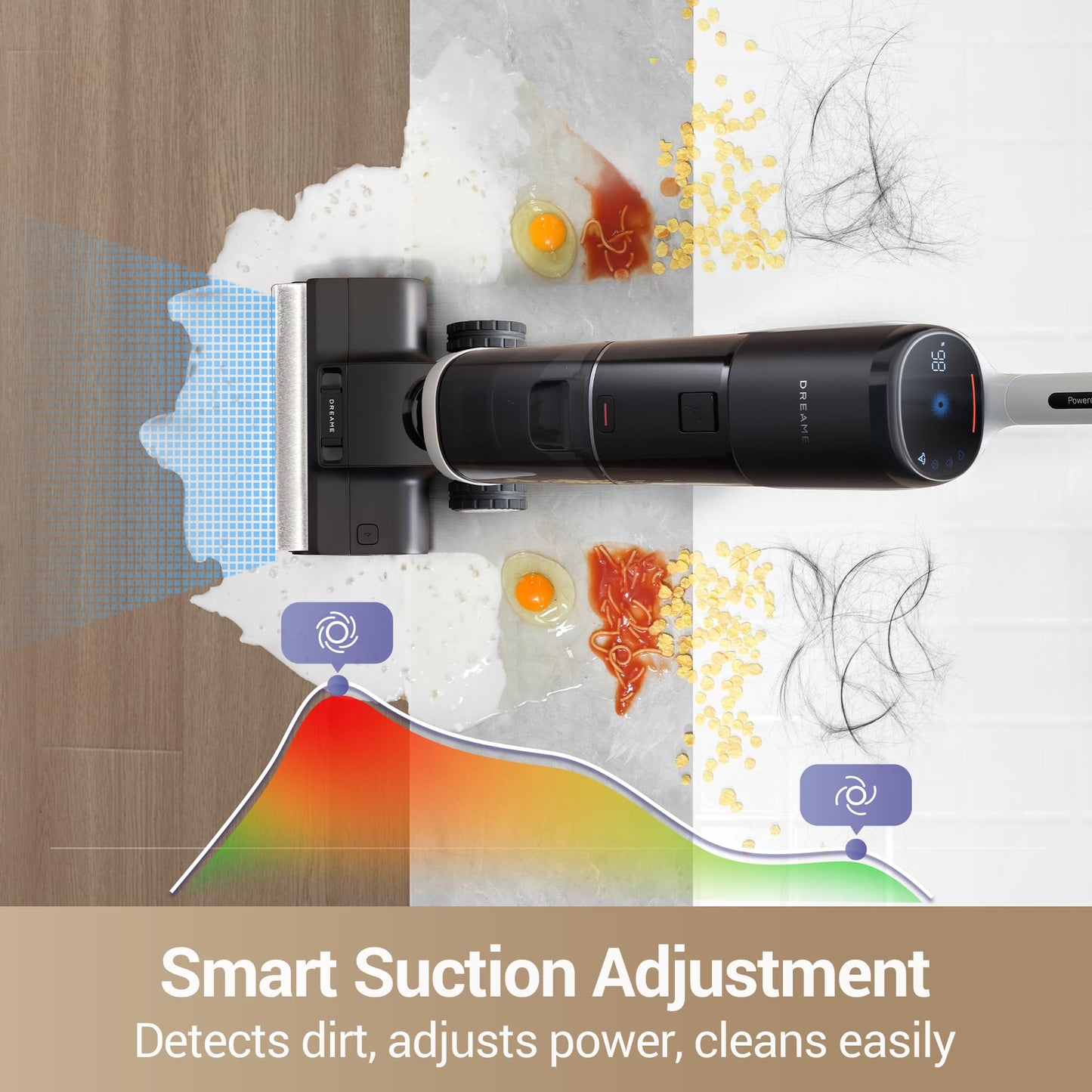 DREAME H14 Pro Wet Dry Vacuum Cleaner, 180° Lie-Flat Vacuum Mop, 140°F Washing and Fast Hot Air Drying, Powerful 18kPa Suction Floor Cleaner Machine, Easy GlideWheel Movement, Smart App Control