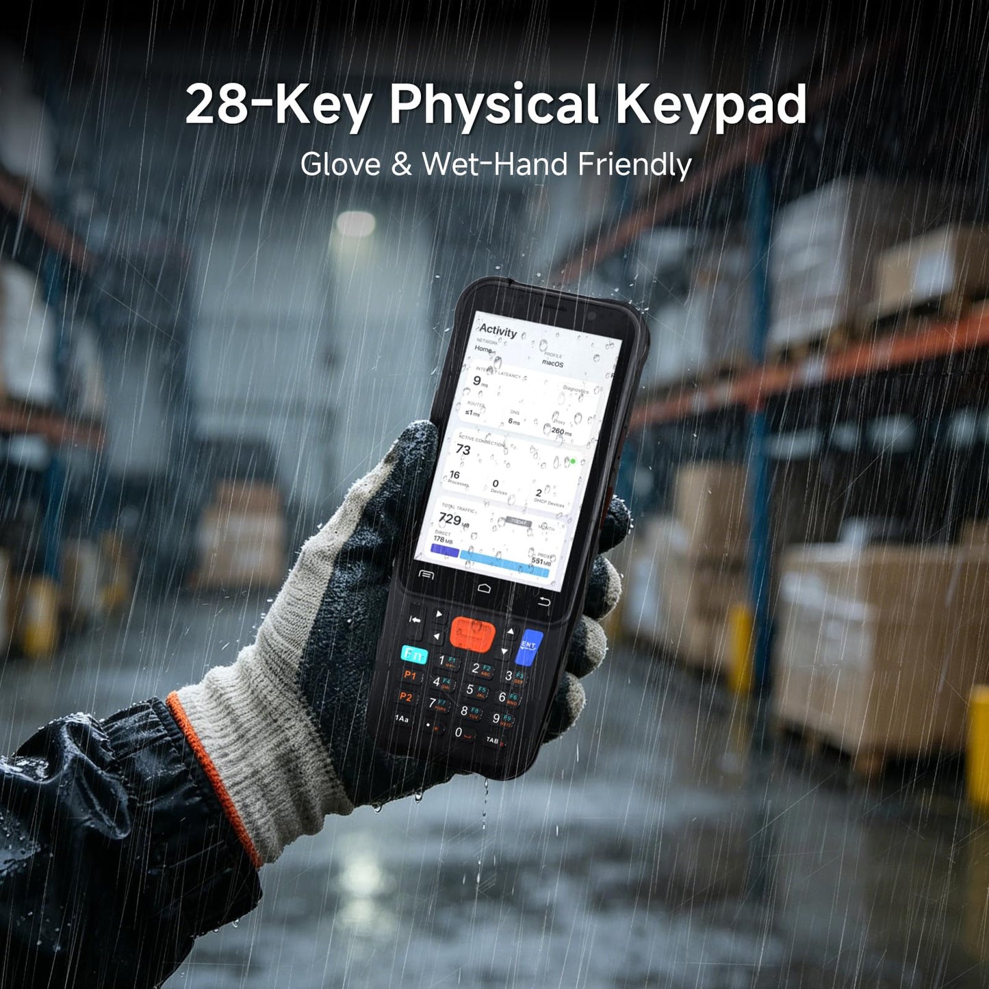 Arrvel Android Barcode Scanner F1, Android 15 Handheld PDA w/Zebra SE4710 Engine, 4 inch Touchscreen Industrial Mobile Computer, IP67 Data Terminal Inventory Scanner for Warehouse Retail Logistics
