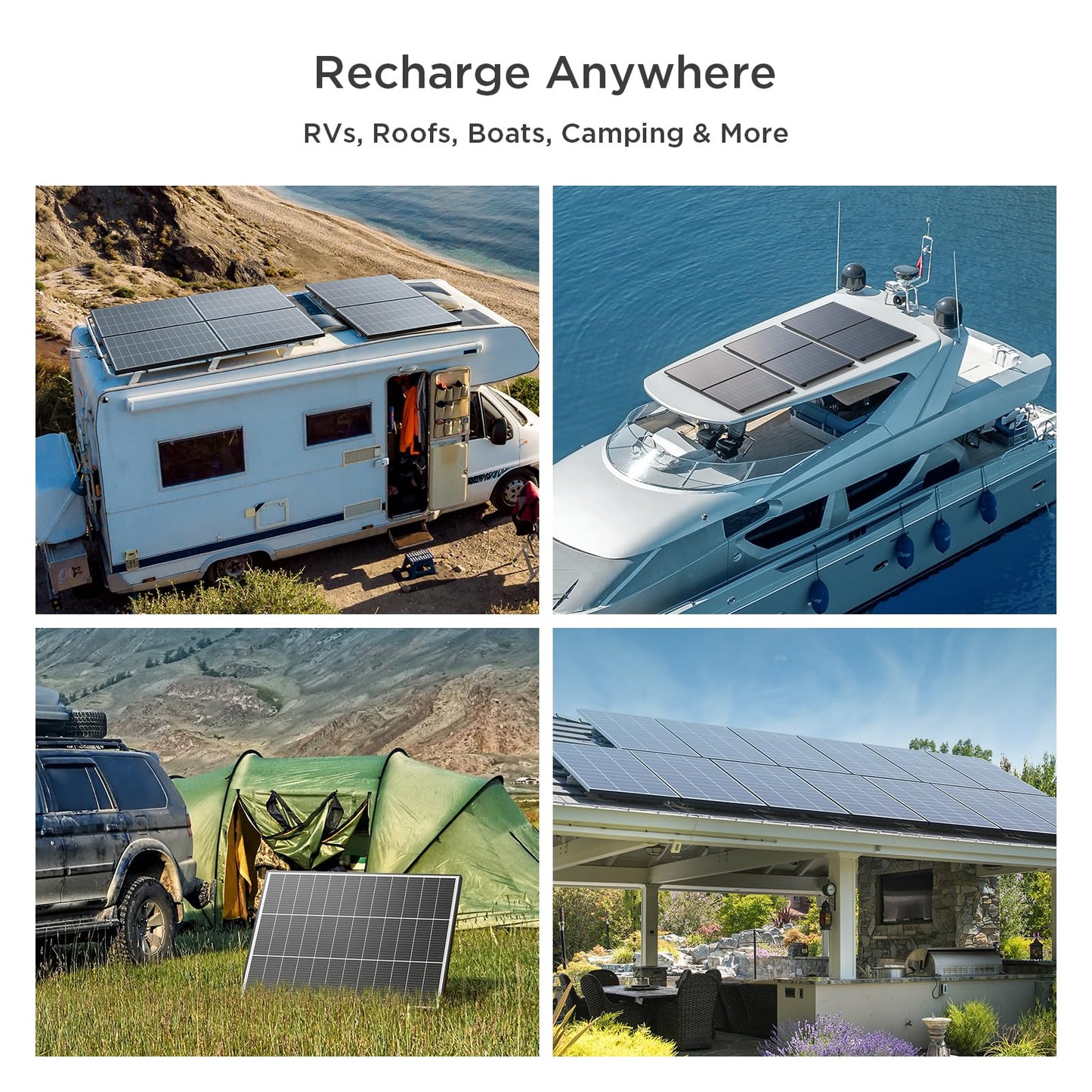 Callsun N-Type 16BB 400 Watt Solar Panel, 4×100W Solar Panels, 25% High Efficiency Monocrystalline PV Modules, Compact Space-Saving for 12V/24V/48V Systems, RV, Rooftop, Off-Grid & Home Backup