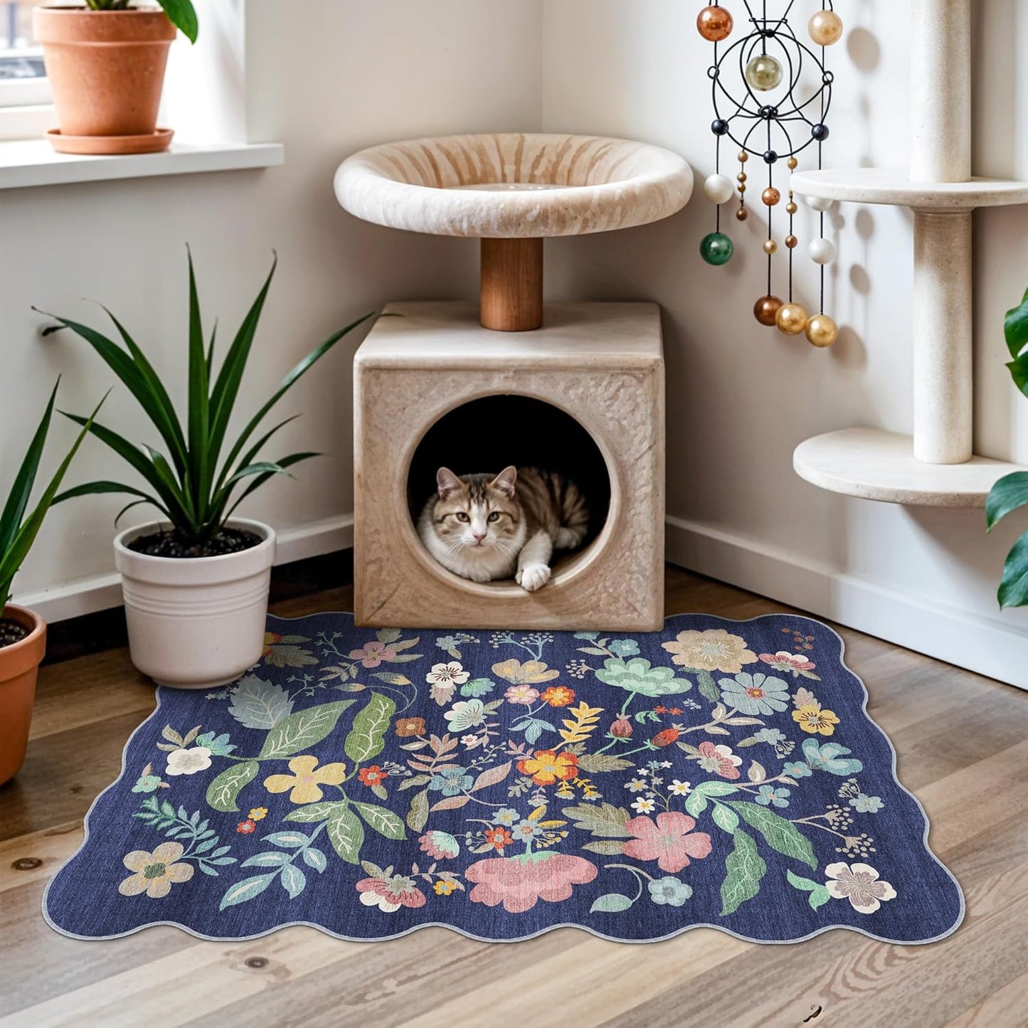 Skiennix Washable Area Rug - Easy-Clean Non-Slip Carpet for Entryway & Bedroom | Stain-Resistant, Durable Low Pile (2x3, Purple)