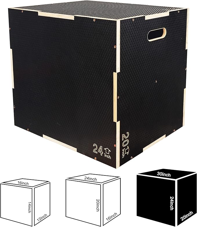 Plyo Box, 3-in-1 Foam Plyometric Jump Box, Box Jump for for Home Gym Training Fitness Workout Exercise, Multiple Colors