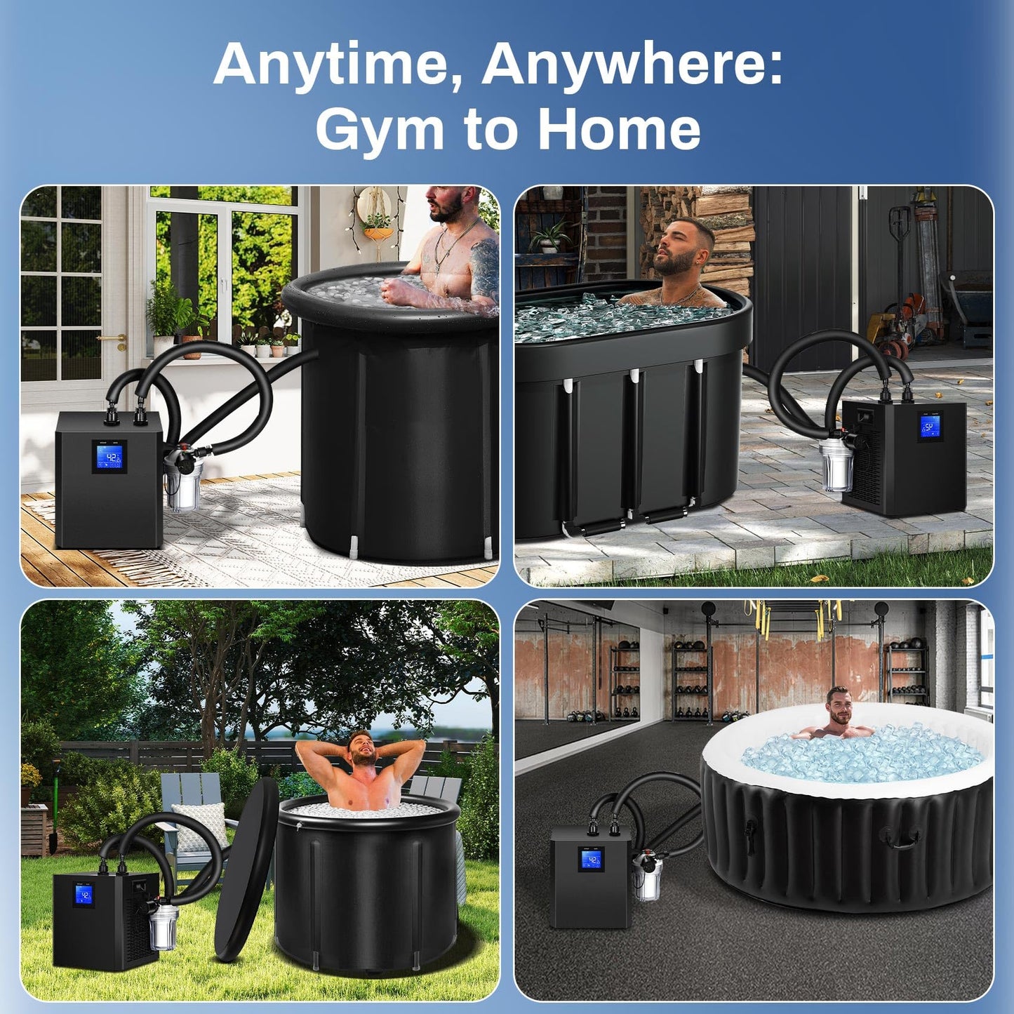 Treeshome Ice Bath Water Chiller for Cold Plunge Tub, 1/3 HP Cold Plunge Chiller with Filter & Pump, Insulated Hoses, Ideal for Therapy Recovery 110V