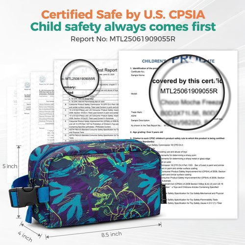 Choco Mocha Snack Bag for Kids Small Cooler Bags Insulated & Freezable Snack Bag For School Toddler Snacks Bag, Car Blue