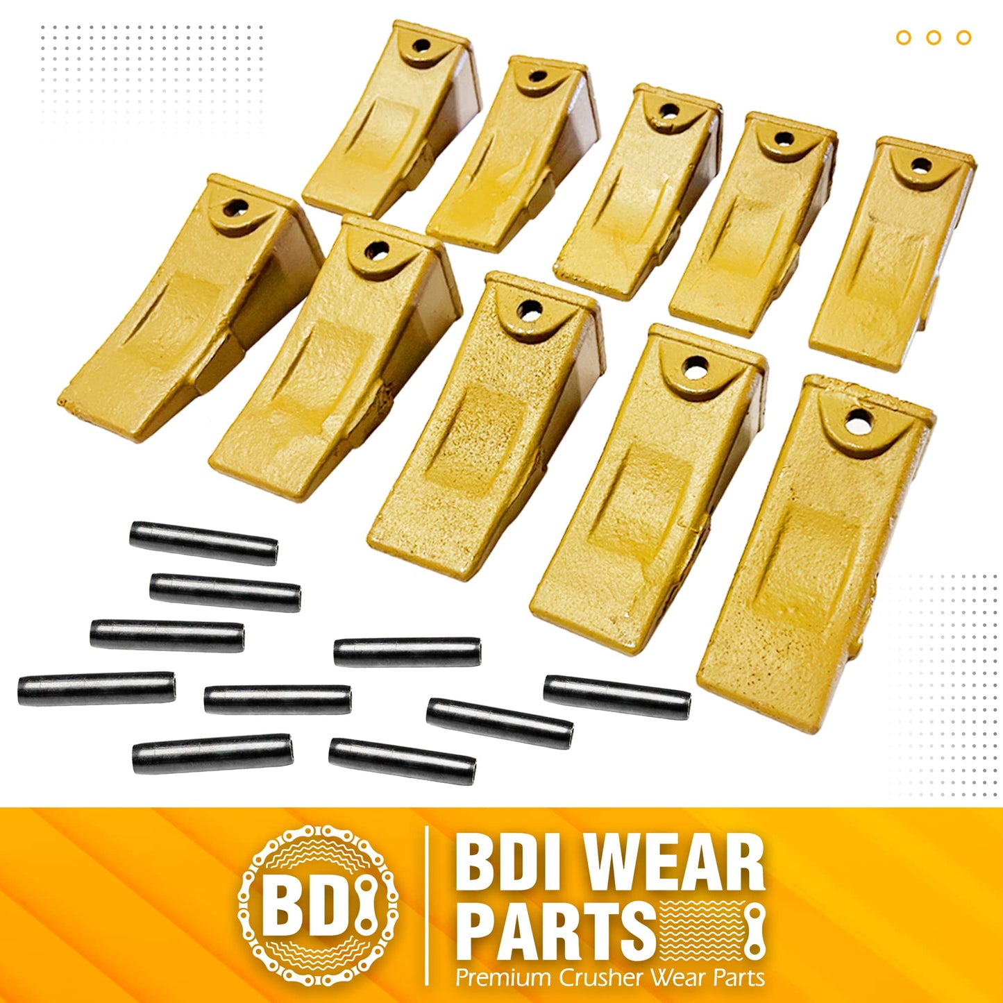 BDI Wear Part X156L Long Excavators Bucket Teeth, Excavators Tooth with P156 Pins Compatible with Skid Steer, Backhoe, Mini Excavators