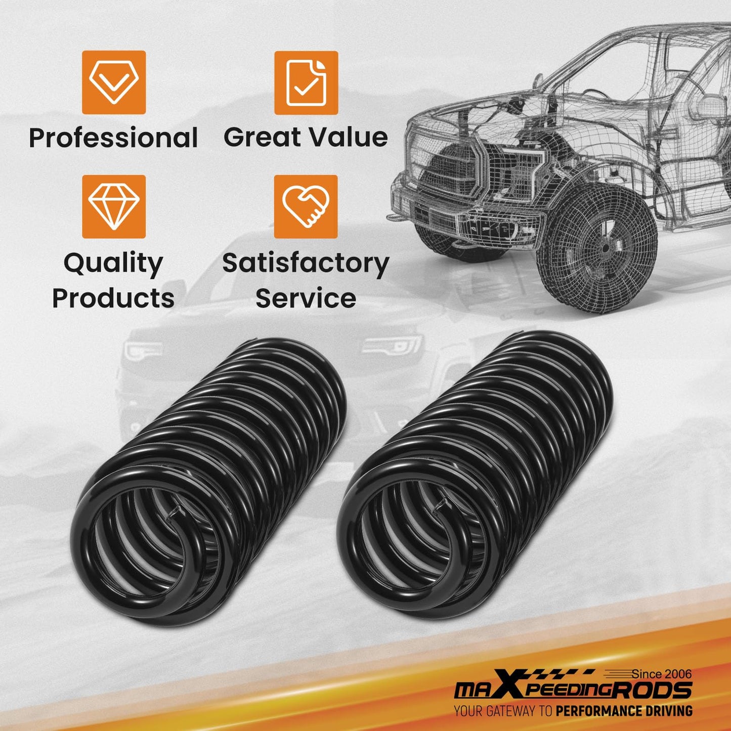 maXpeedingrods 3" Front Coil Lift Springs for Jeep Cherokee XJ Comanchee MJ 1984-2001