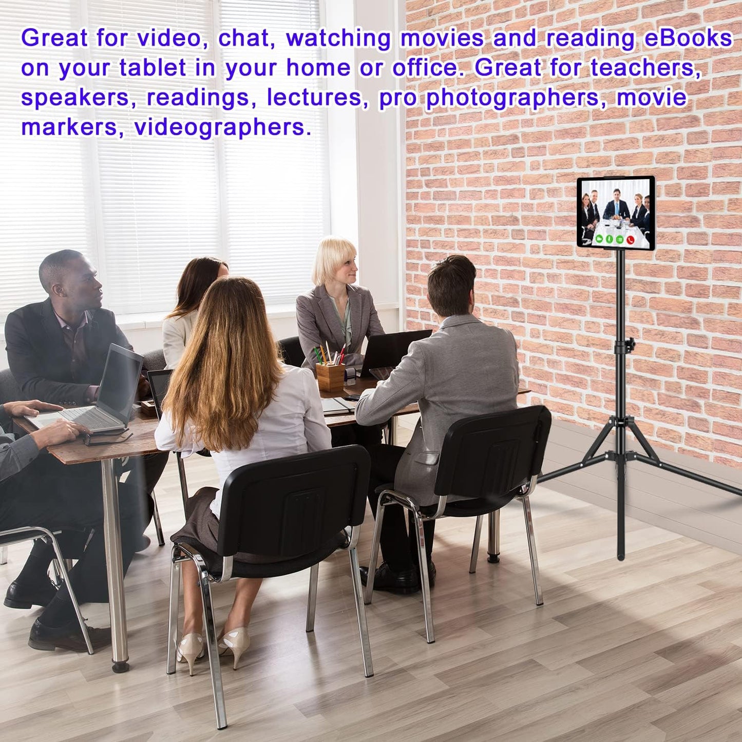 SAMHOUSING 65 inch 360 4.5-12.9 Inch Ipad Tripod Stand, with Height Adjustable iPad Stand Holder & iPad Floor Stand