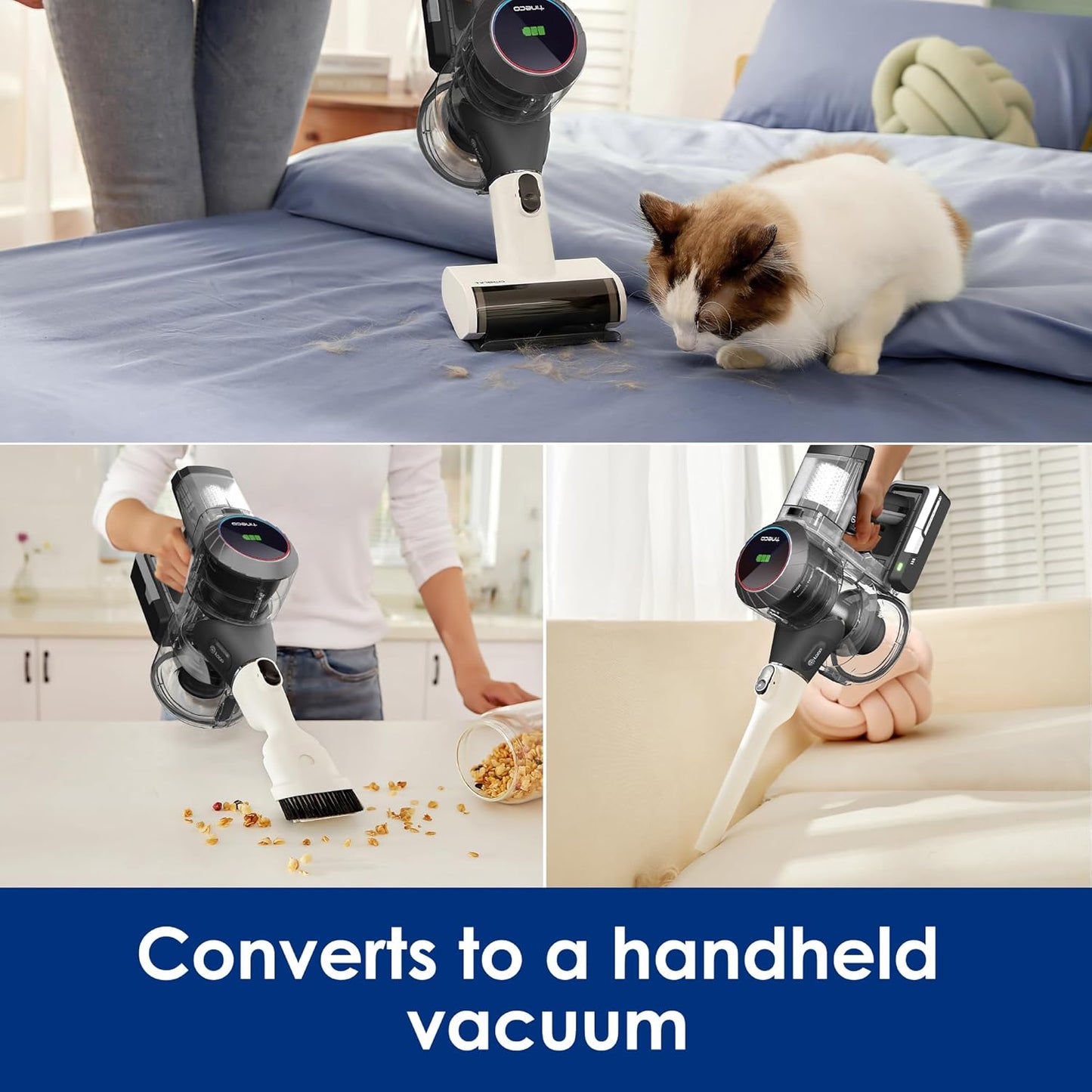 Tineco Cordless Vacuum Cleaner - Lightweight Handheld with Strong Suction for Deep Cleaning | Ideal for Hair, Hard Floors & Carpets
