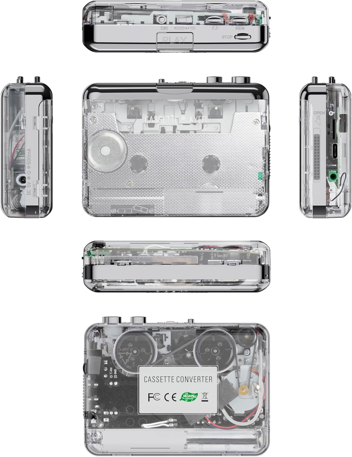 Cassette Cassette Tape-to-MP3 Cassette Docooler Player, Auto Reverse Clear Stereo Player, Converter Recorder via PC