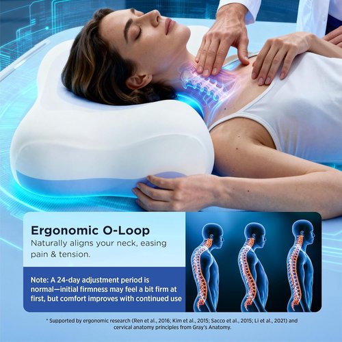 Bedsure Cervical Neck Pillow - Ergonomic Memory Foam for Side & Back Sleepers | Orthopedic Support for Pain Relief