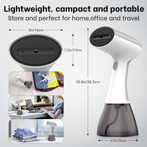 GS01 Handheld Clothes Steamer - 1500W High Power, 400ml Water Tank, Fast 20s Heat-Up, Portable Design