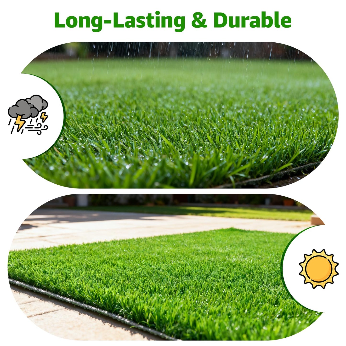 Oiyeefo Artificial Turf Grass Outdoor: Grass Pad for Dogs Indoor Potty Training, Replacement Turf Rug for Patio Balcony Apartment Landscape Decoration, Easy to Clean with Drainage Holes(3.0x5.0ft)