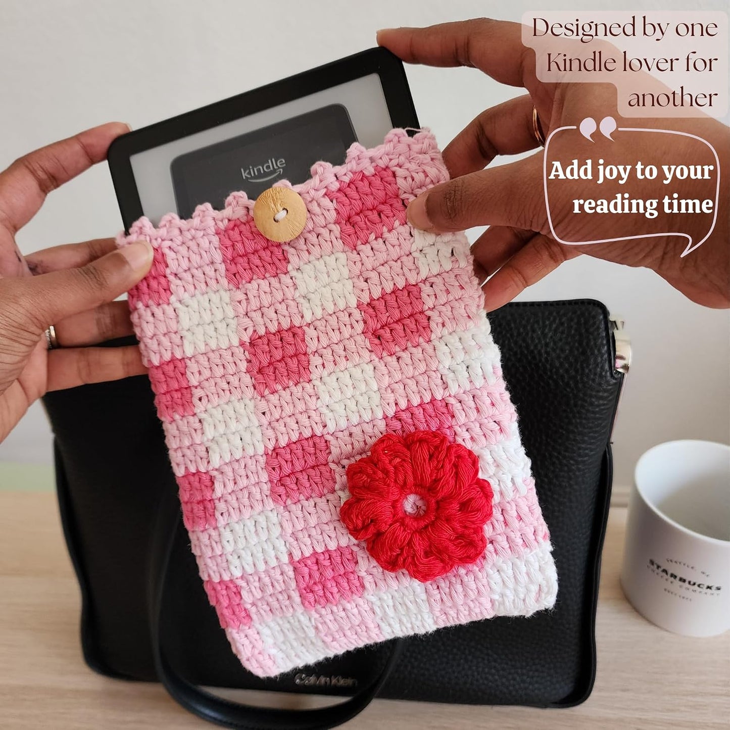 Handmade By Uruba 5.5- 7 Handwoven Kindle Pouch, Compatible with All Models (Except Scribe), Handmade Kindle