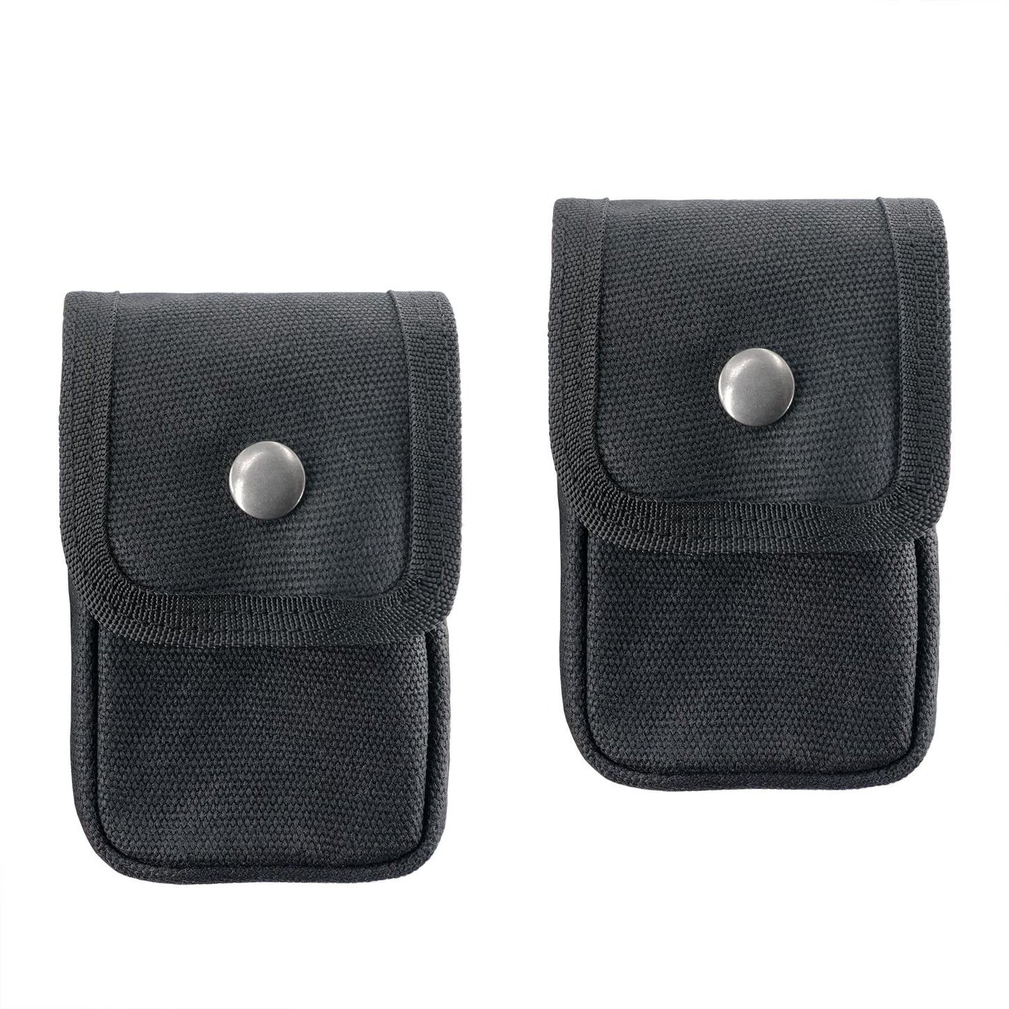 diodrio 2 Pack EDC Belt Pouches for Men Women, Small Utility Holster Pouches with Belt Loop for Hiking, Fishing, Camping, Snap Closure, Classic Waxed Canvas, Black Small