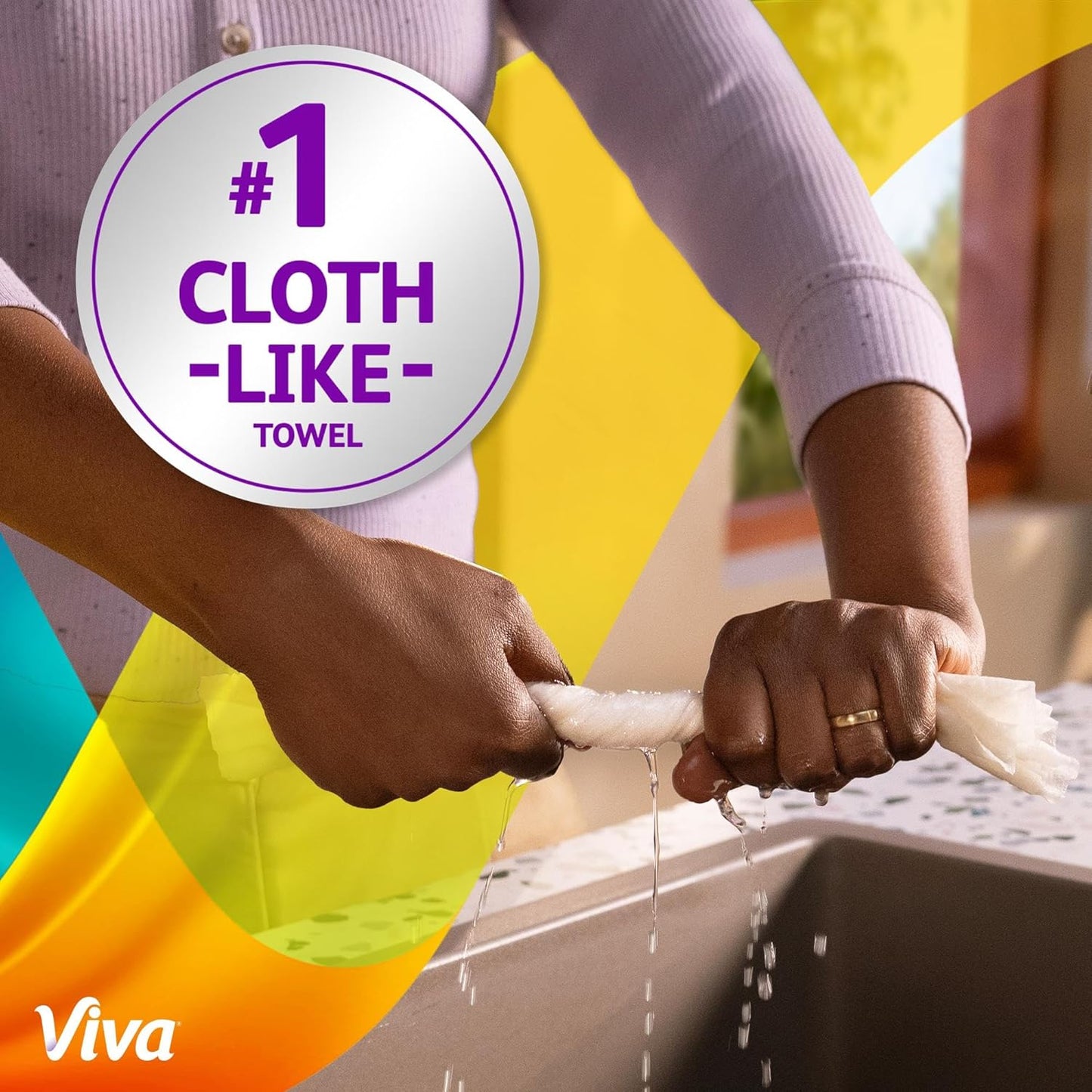 Viva Signature Cloth Paper Towels - Task Size, 2 Family Triple Rolls, 141 Sheets Each