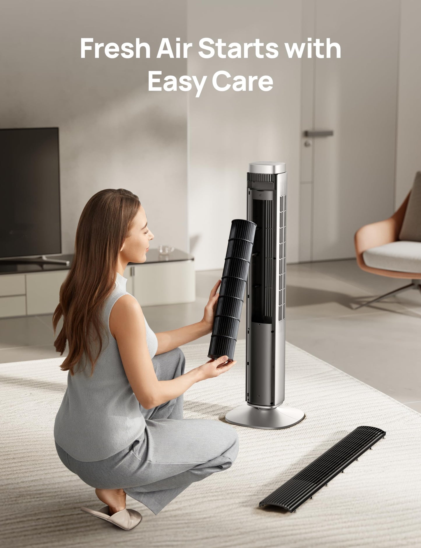 DREO Tower Fan for Bedroom, Standing Oscillating Fan with 40ft Far Airflow, 20dB Quiet, 12 Speeds, 28ft/s Velocity, Smart Control, DC Motor, 42 inch, 90° Oscillation, 4 Modes, 12H Timer, Pilot Pro S