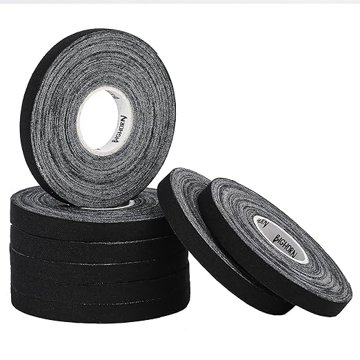 Bighorn Athletics Pro Series Jiu-Jitsu Finger Tape, 8-Rolls with Tin Holder, Enhanced Extra Strength, Residue-Free (0.3-Inch, Black)