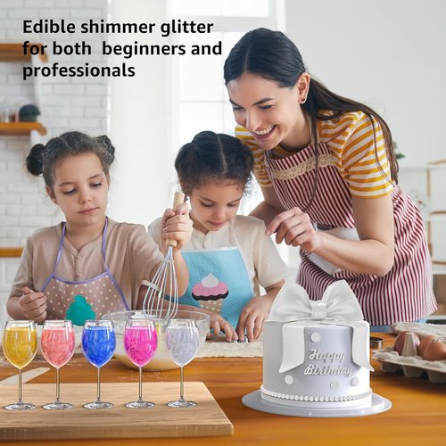 Edible Glitter - Pearl White Drink Glitter for Food, Cupcakes & Cocktails | Kosher Halal Certified