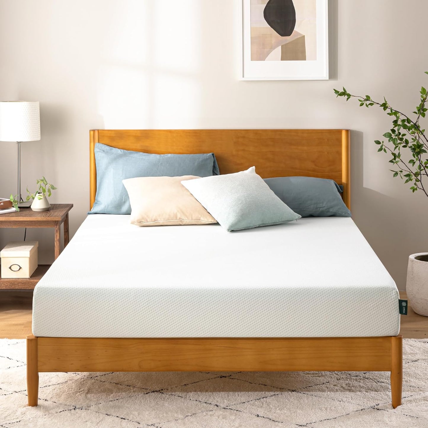 ZINUS 6 Inch Short Queen Green Tea Memory Foam Mattress - Medium Firm, Zoned Pressure Relief, Fiberglass Free