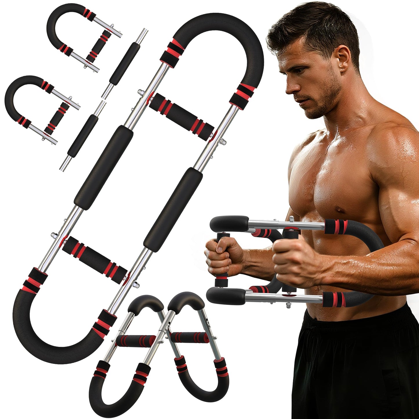CIRQUISTA Twister Arm Trainer for Men, Adjustable 50-130Lbs Chest Workout Equipment, Arm Trainer, Twister Arm Trainer Portable Shoulder Strength Exerciser Machine for Fitness People