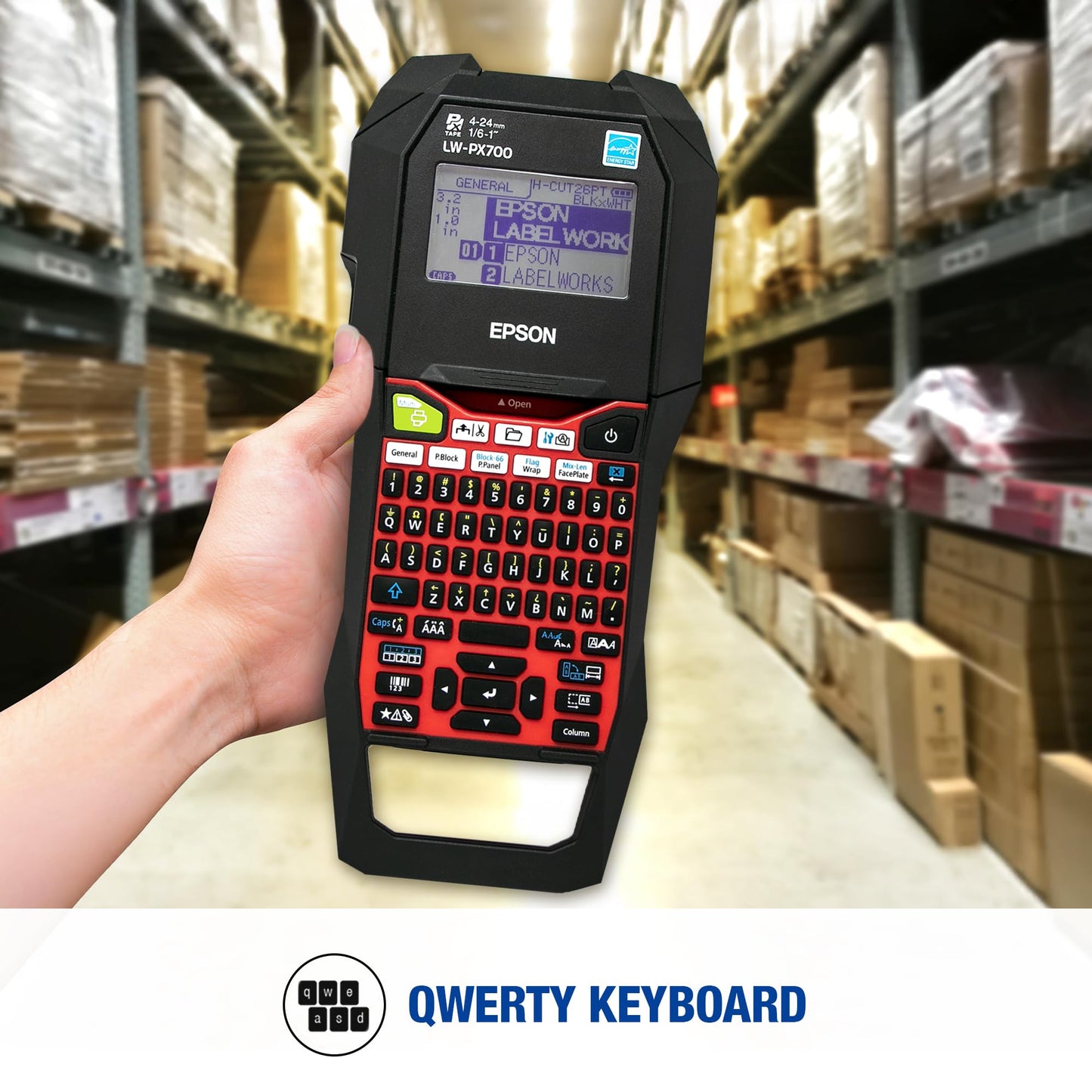 LABELWORKS Epson LW-PX700 Industrial Label Maker Kit - Compatible with Large Variety of Tape Types, Portable Handheld Label Printer