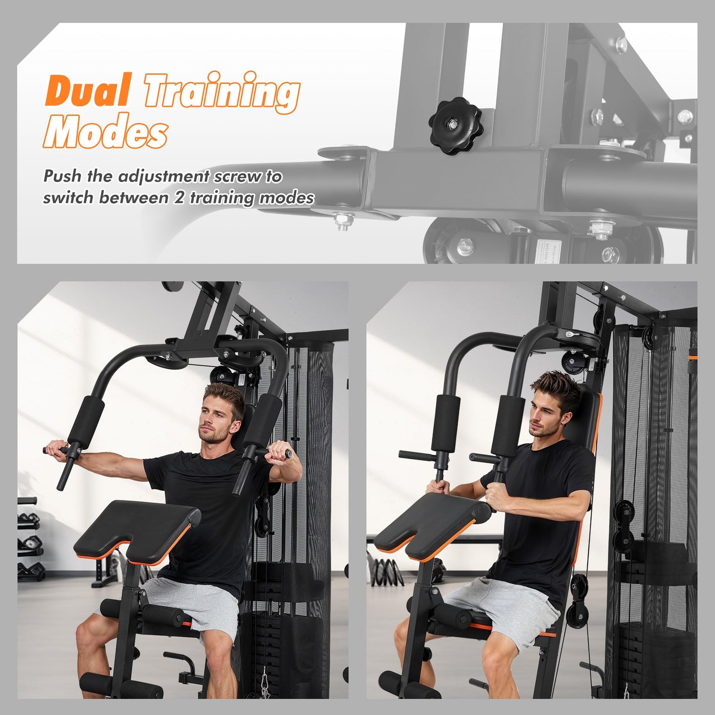 Home Gym with 118 LBS Weight Stack, Multifunctional Workout Station, All-in-One Exercise Equipment for Full Body Strength Training