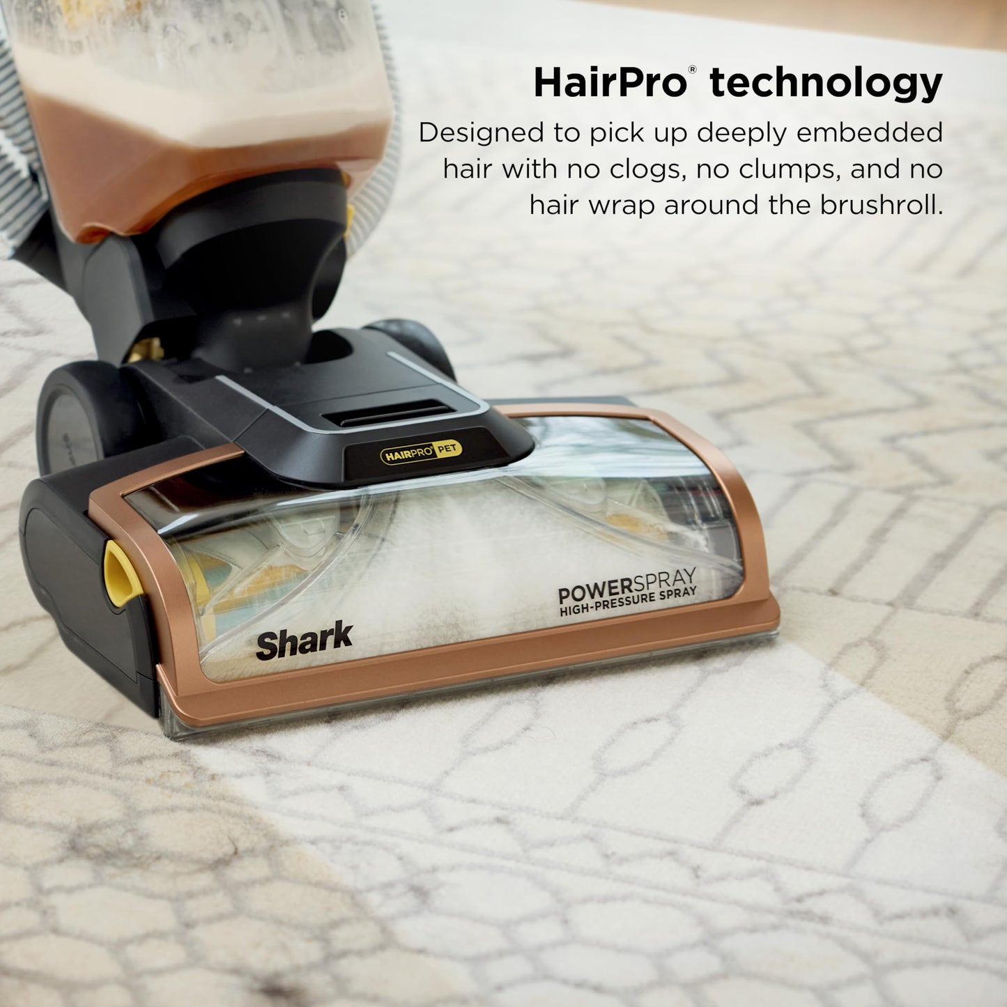 Shark CarpetXpert HairPro | Upright Carpet, Area Rug & Upholstery Cleaner | StainStriker Handheld Tough Stain Remover & Onboard Self Clean | Pet Hair Pickup & Odor Removal | 4 Tools | Copper | EX301