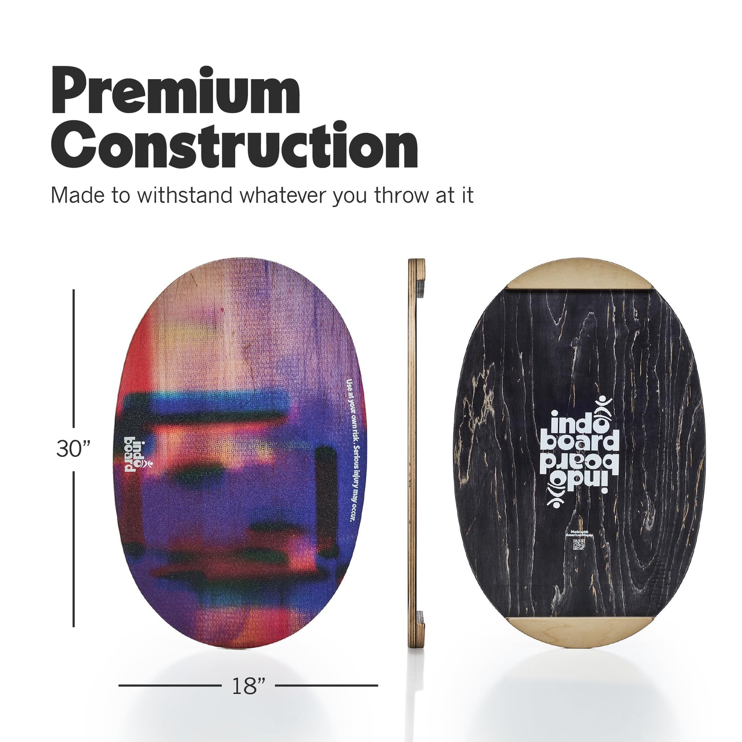 The Original Indo Board - Balance Board Trainer for Core Strength, Stability & Athletic Performance - Surfing, Skateboarding, Snowboarding, Yoga, Physical Therapy & More. Includes Board and Cushion - "Country Road" Design. ROLLER NOT INCLUDED.