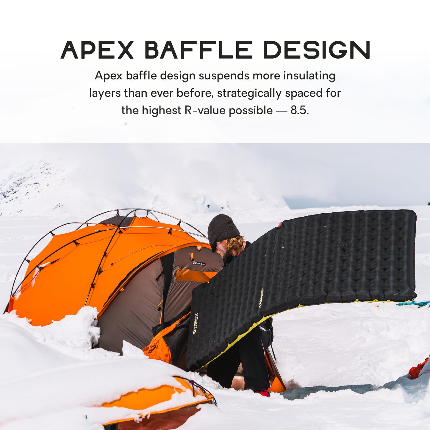 Nemo Equipment Tensor Extreme Conditions Sleeping Pad - Regular (72"x20") - Black/Birch Bud/Citron