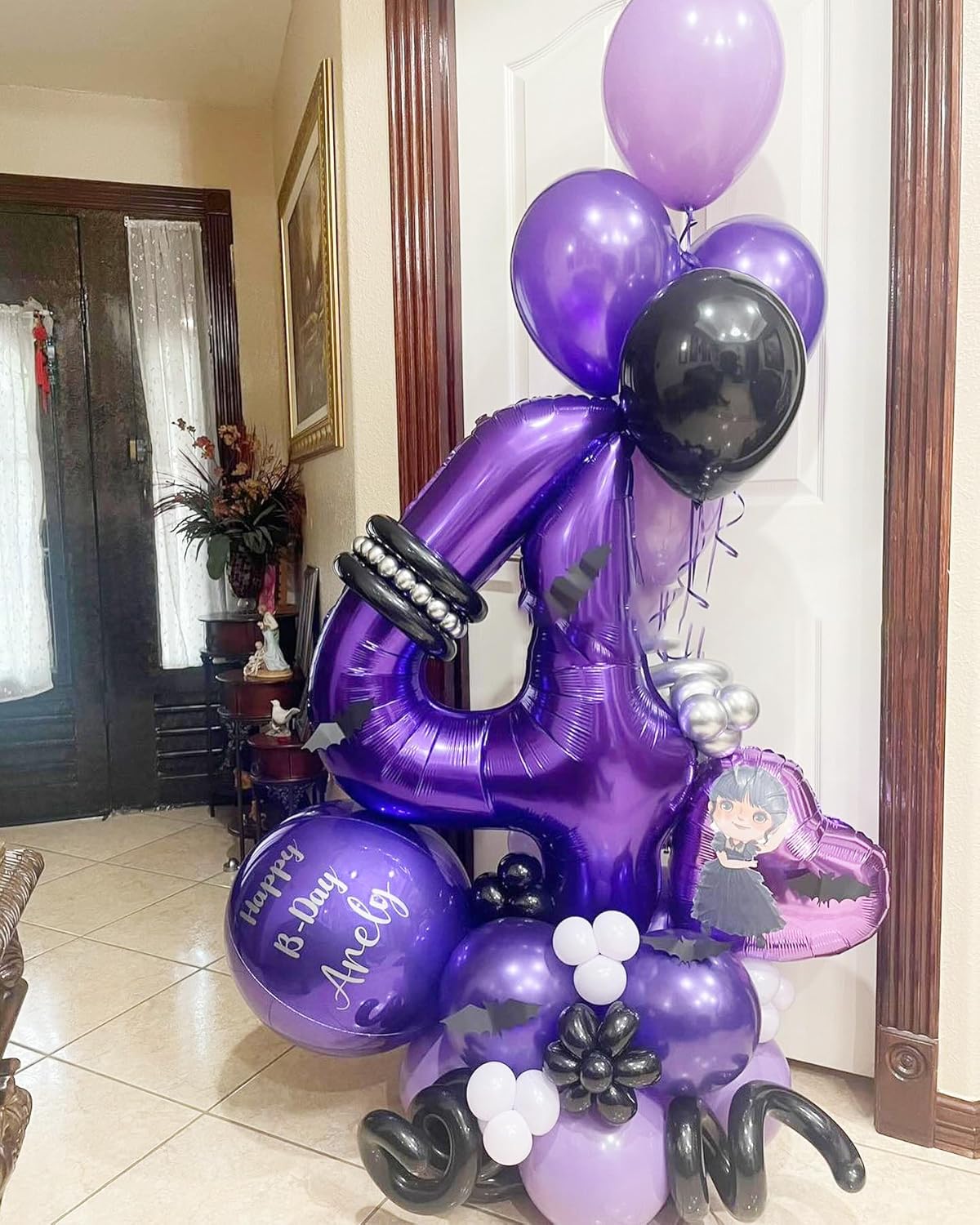 Purple Number 3 Balloon - 40 Inch 3rd Birthday Celebration Decoration for Kids & Adults