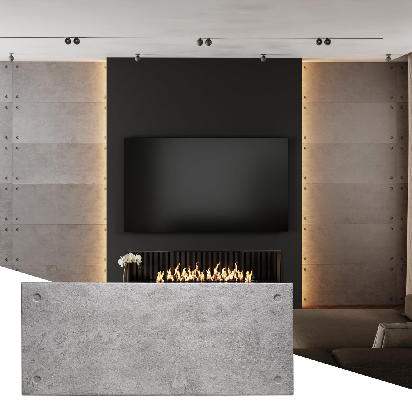 Wall!Supply 3D Wall Panels – Industrial Concrete Loft Style – Lightweight Foam (EPS) – Wallpaper Alternative for Living Room, Bedroom & Office – Easy DIY Installation – 4 Pack, Covers 25.84 Sq Ft