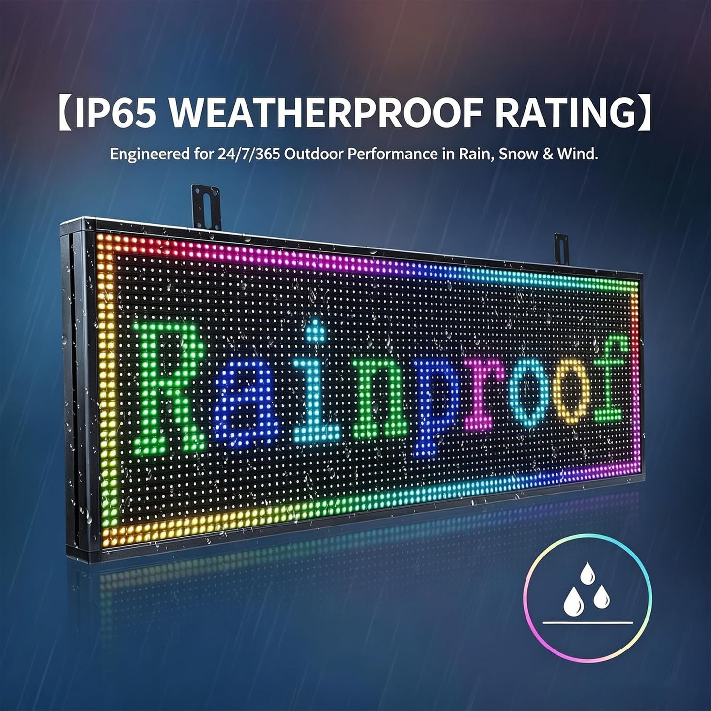 P10 Scrolling LED Sign 39x14 Inch, High Brightness Programmable Digital Message Board, Full Color WiFi Control Electronic Led Open Signs for Business Storefront, Window, Restaurant, Food Truck (Waterproof)