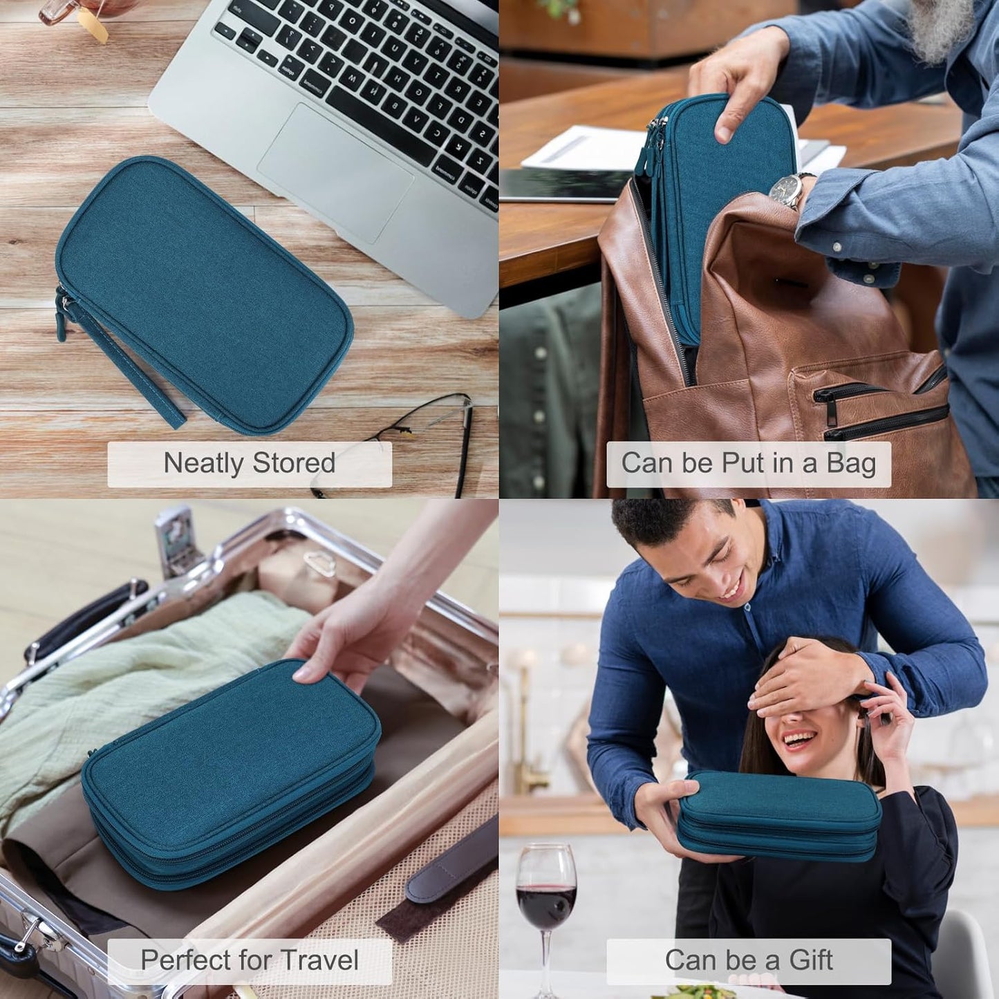 FYY Electronic Organizer, Travel Cable Organizer Bag Pouch Electronic Accessories Carry Case Portable Waterproof Double