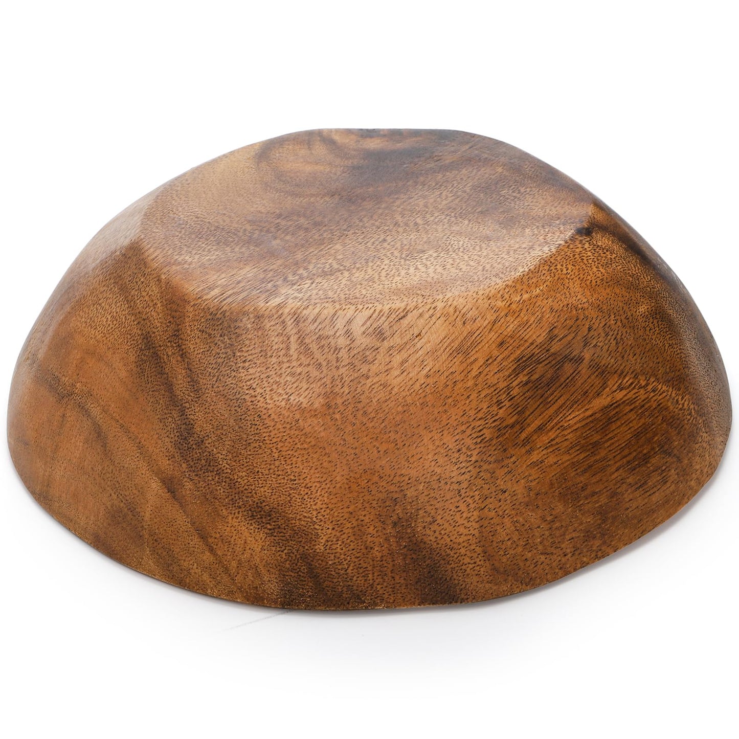 ZENFUN Wooden Decorative Bowl, Wood Round Serving Bowl, Walnut Tray Dish Kitchen Dining for Fruits, 9.4" Diameter x 2.5" Height, Seamless