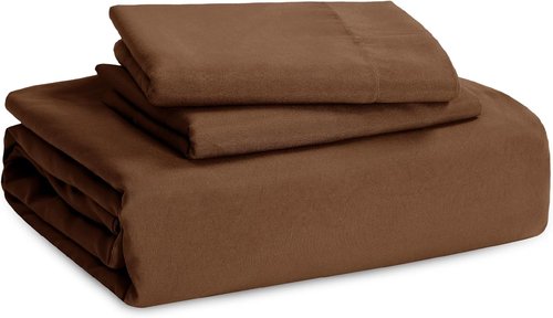 Bedsure Brown Duvet Cover Set - King Size 3-Piece Extra Soft Cotton-Like Bedding | 104x90 Inches with Zipper Closure