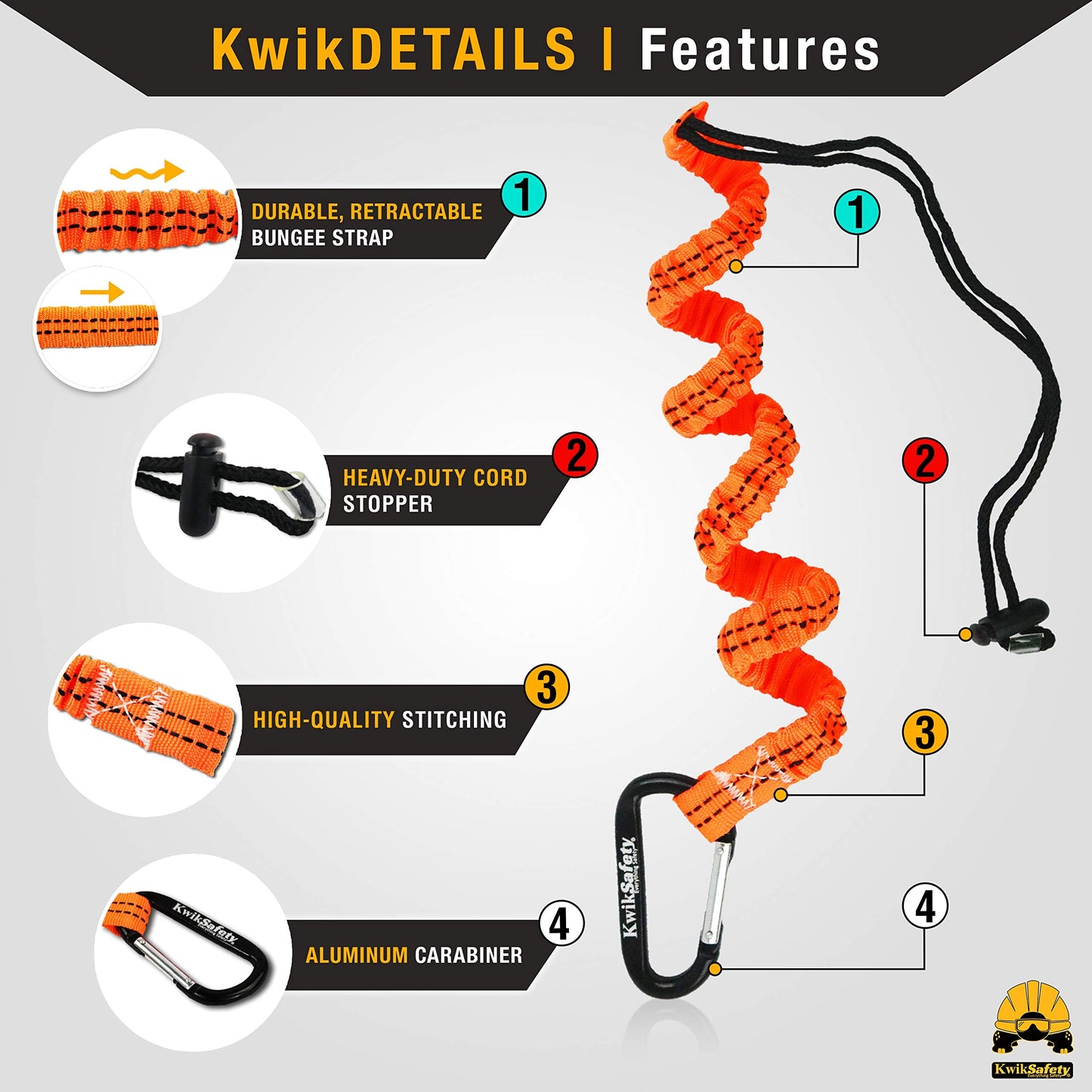 KwikSafety TORNADO [ASSEMBLY] 1D Ring Full Body Safety Harness, 50 ft Vertical Lifeline, Tool Lanyard, Roof Anchor ANSI OSHA PPE Fall Arrest