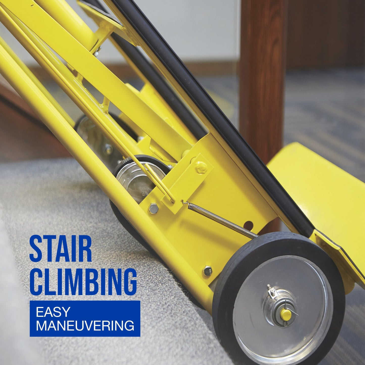 Strongway Industrial Hand Truck – 1200 lb Capacity Heavy-Duty Appliance Dolly, Convertible 2/4-Wheel Design, 8" Rubberized Wheels, Auto-Rewind Ratchet Belt & Stair-Climbing Capability
