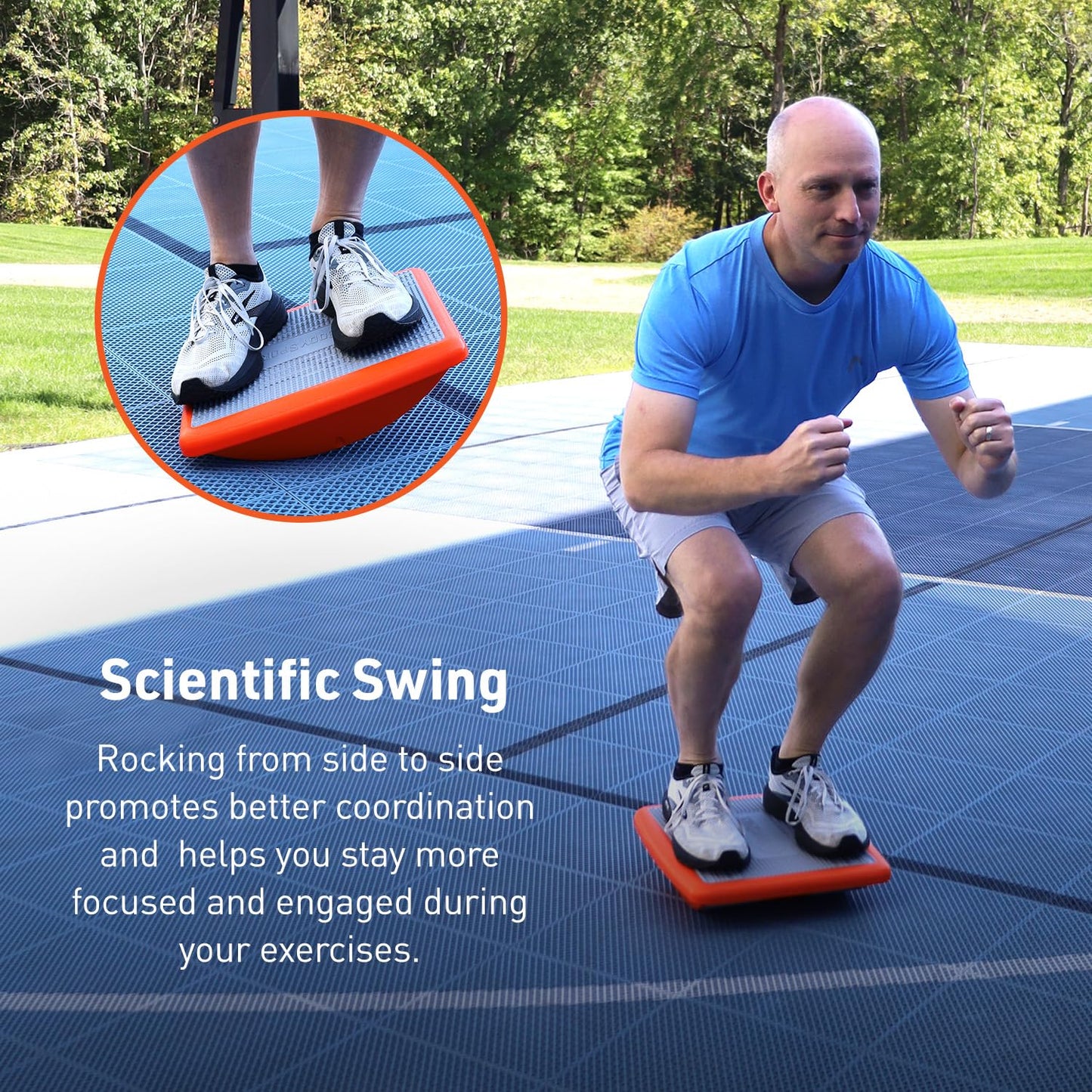 Body Sport Rocker Board for Balance Training, Ankle Rehab and Physical Therapy | Non-Skid Wobble Board for Standing Desk and Home Gym | 14 In. | 400 lb. Capacity