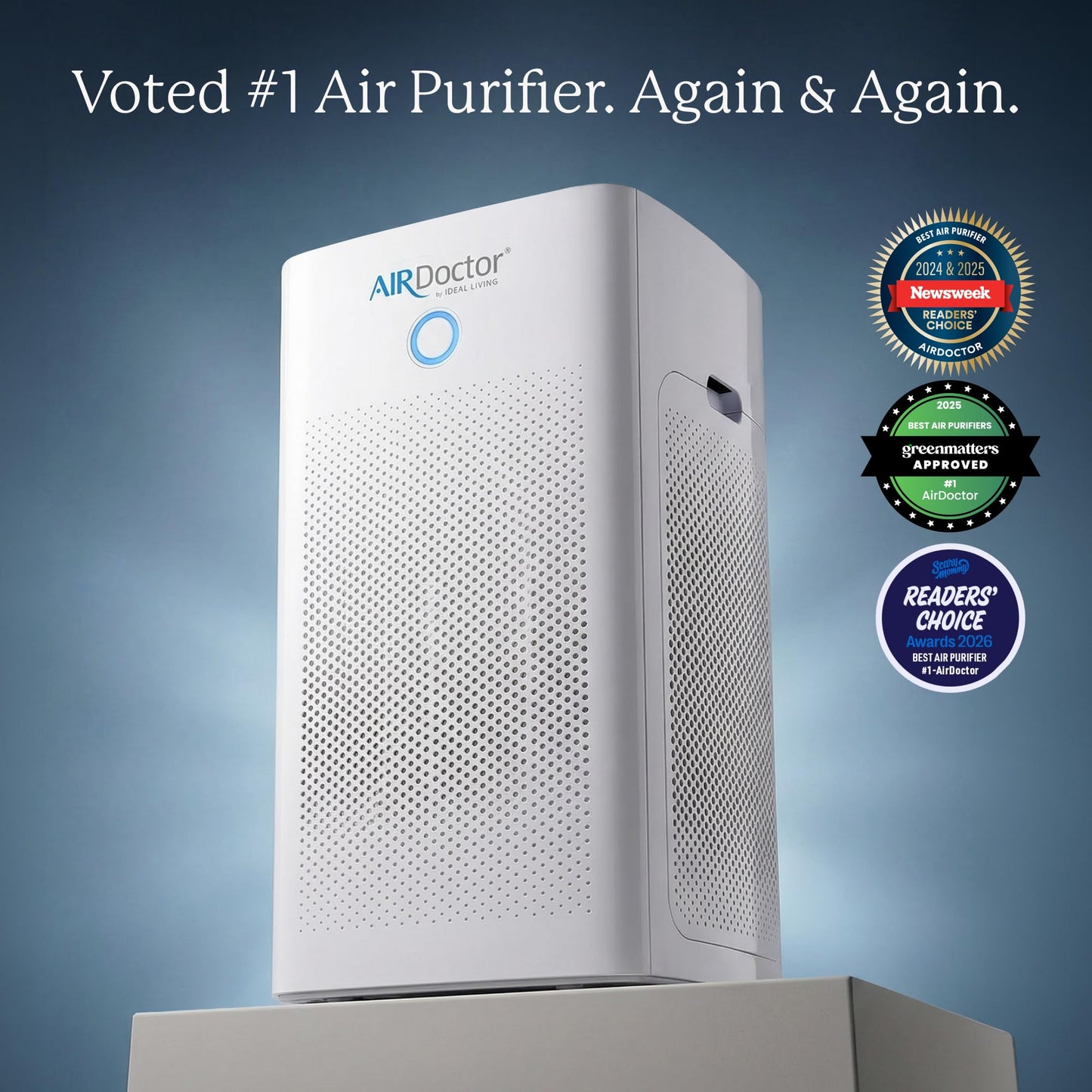 AIRDOCTOR AD5500 Smart App Air Purifier. Cleans Whole Home, XL Rooms Up to 4172 ft2. Removes Allergens, Smoke, Dust, Mold, Pet Hair, Odors, Pollen. Hospital-Grade UltraHEPA, Premium Carbon Filtration