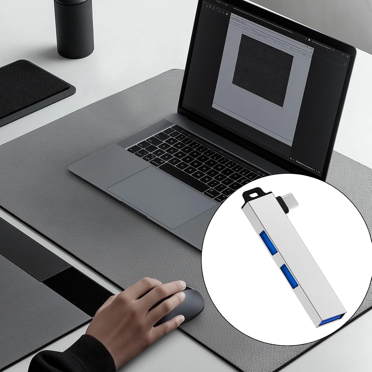MHADBKH USB3.0 3USB Aluminum Alloy Type C Hubs Expander with Port for Window Linux and Androids Devices Stable Data