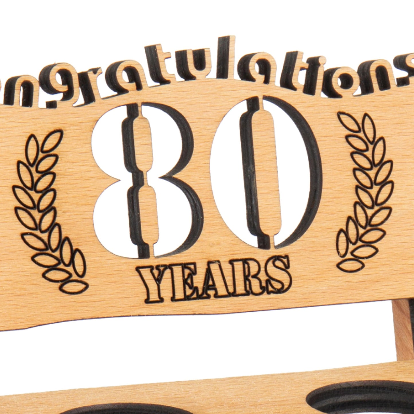 Brynnberg Wooden Bench with Shot Glasses - 80 Engraved (Years Available 10-90) - Original, Funny and Emotional Gift for Wedding, Anniversary or Birthday - 2 Shot Glasses and Wood Four-Leaf Clover