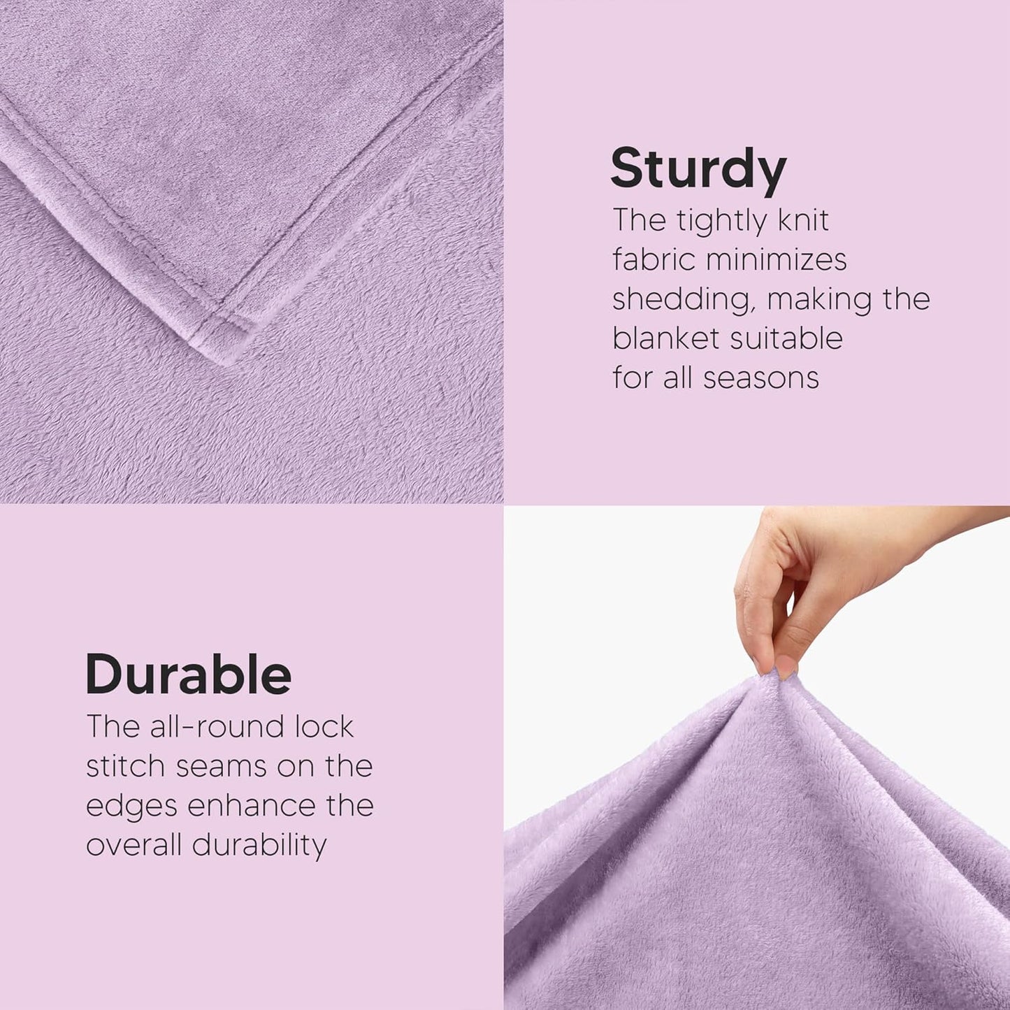 Utopia Bedding Fleece Blanket - King Size Luxury Soft Microfiber in Lilac | Anti-Static 300GSM (90x102 Inch)