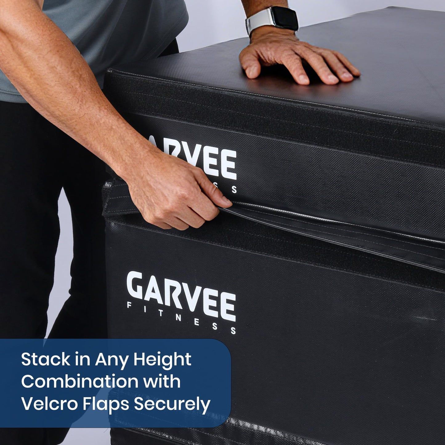 Garvee Stackable Plyo Box 20 Inch, Adjustable Plyometric Jump Box, Soft Foam Step Up Boxes for Home Gym Workouts, Soft Plyo Box for Professional Strength, HIIT, Step-Ups, and Agility Training