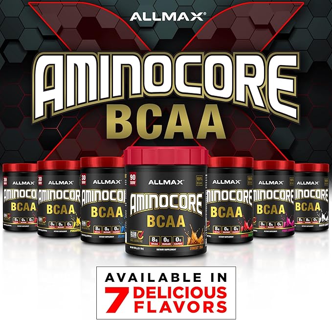 ALLMAX Nutrition AMINOCORE BCAA Powder, 8.18 Grams of Amino Acids, Intra and Post Workout Recovery Drink, Gluten Free, Watermelon, 945 g
