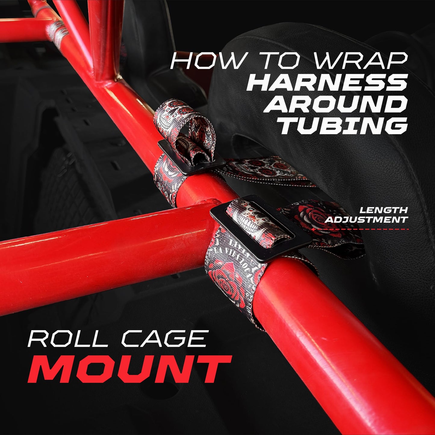 1pc Bandana Red 4 Point Harness for Bucket Seat, Quick Release, 7 Style Harnesses Racing Harness 4 point Race Car UTV RZR SXS [6078]