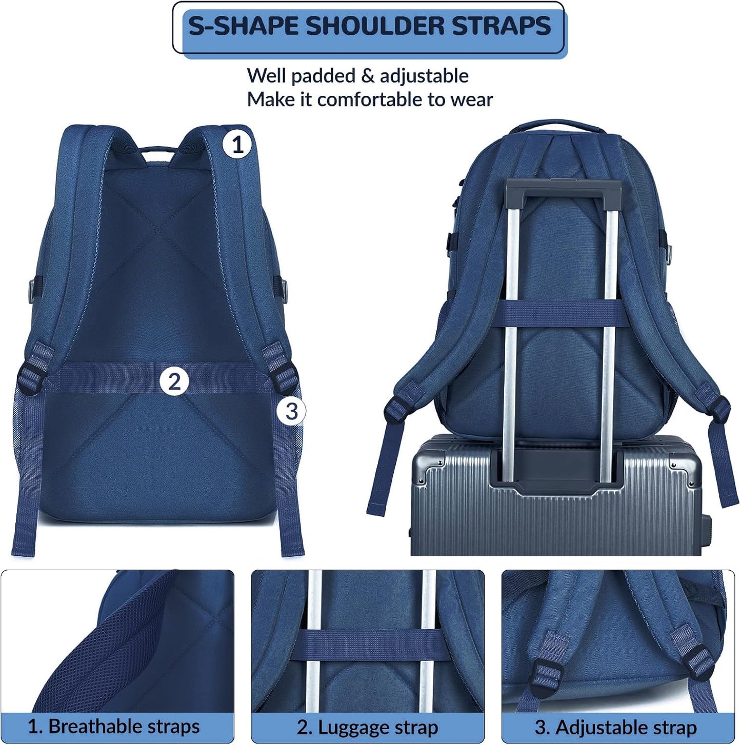 Daypack 15.6 inch Backpack Lohol Water Resistant with Mulitiple Pockets for School Travel Outdoor College, Laptop