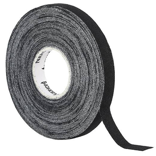 Bighorn Athletics Pro Series Jiu-Jitsu Finger Tape, 8-Rolls with Tin Holder, Enhanced Extra Strength, Residue-Free (0.3-Inch, Black)