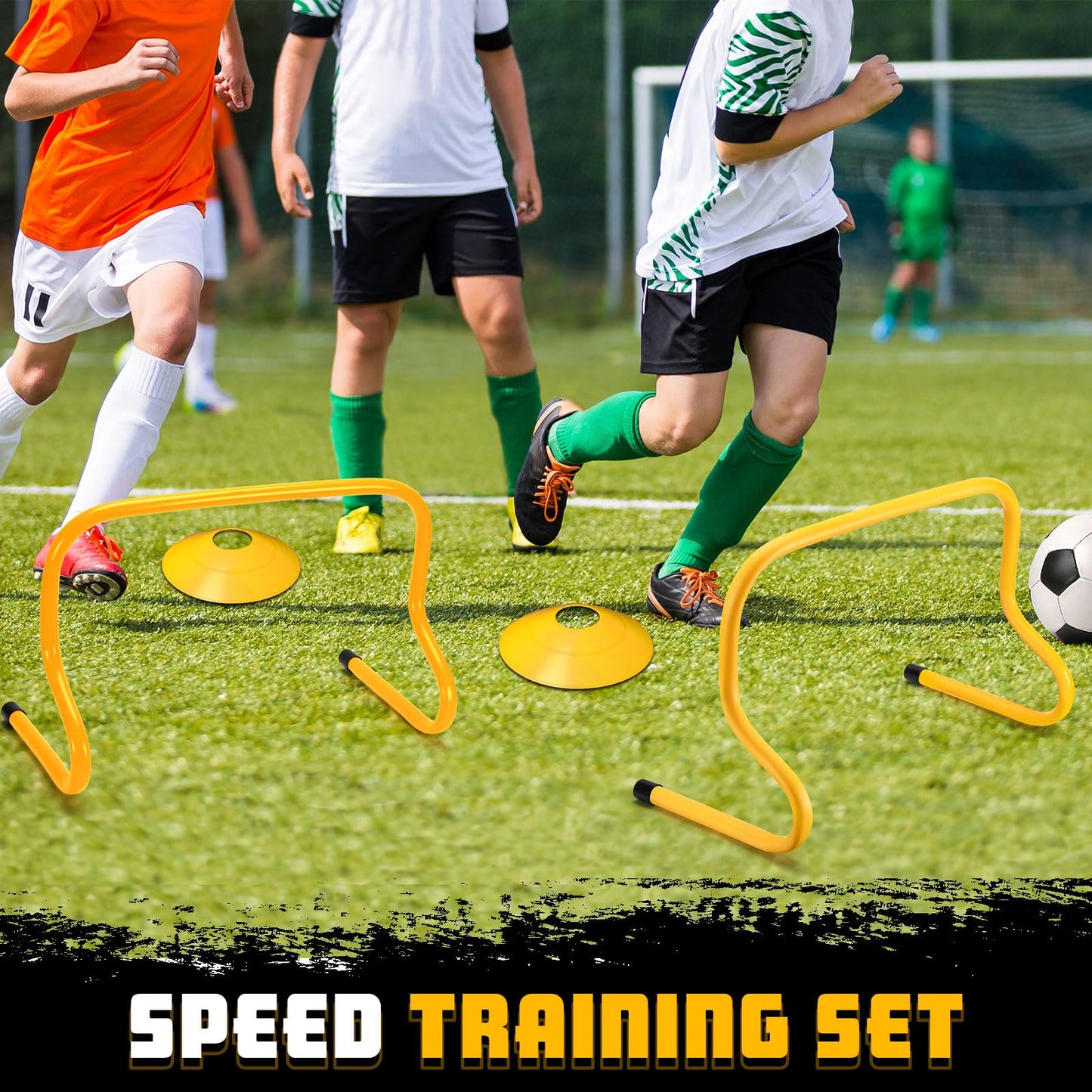 Gemscream 12 Pcs 12 Inch Agility Hurdles Training Equipment Agility Hurdles and Marker Cone Set Disc Cones Speed and Training Obstacle for Athletes Sports Soccer Football Tennis Basketball(Yellow)