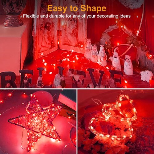 Btfarm Fairy Lights - 6 Pack Battery Operated Twinkle Lights | 7ft Waterproof Silver Wire for Christmas & Weddings