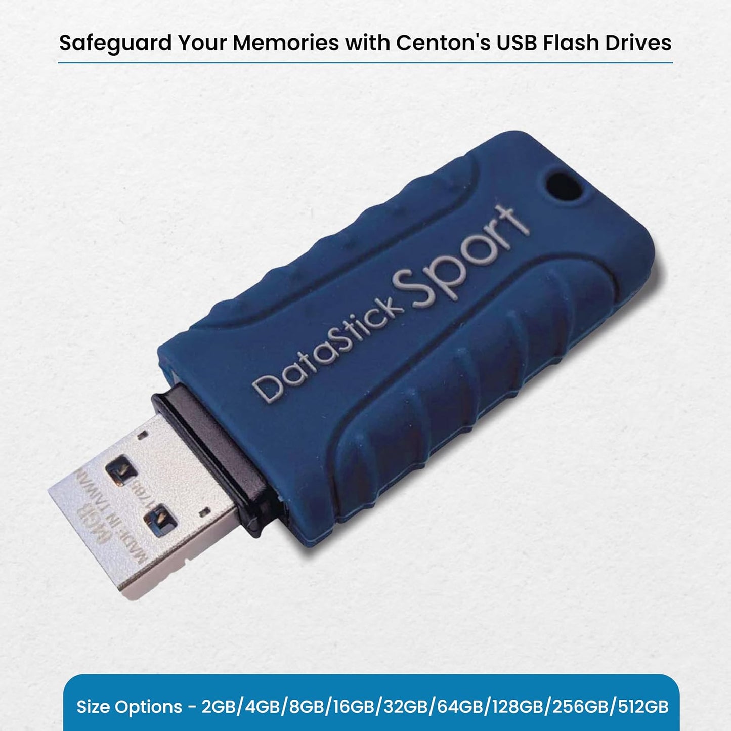 Centon 3.0 8 Pack 5 Electronics MP Essentials DataStick Sport USB Flash Drive, Waterproof USB Drive, Shock-Resistant