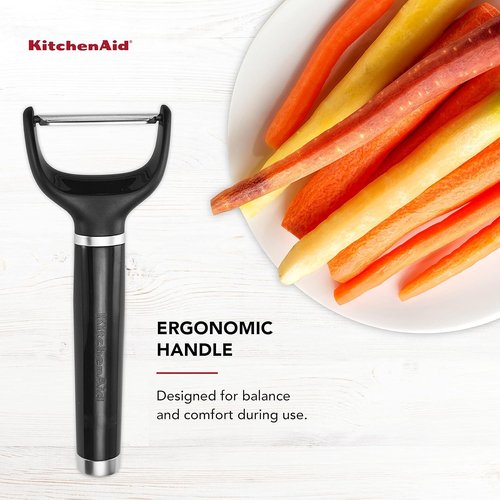 KitchenAid Y Peeler - Ergonomic Handle, Single Edge Blade, Dishwasher Safe with Cover